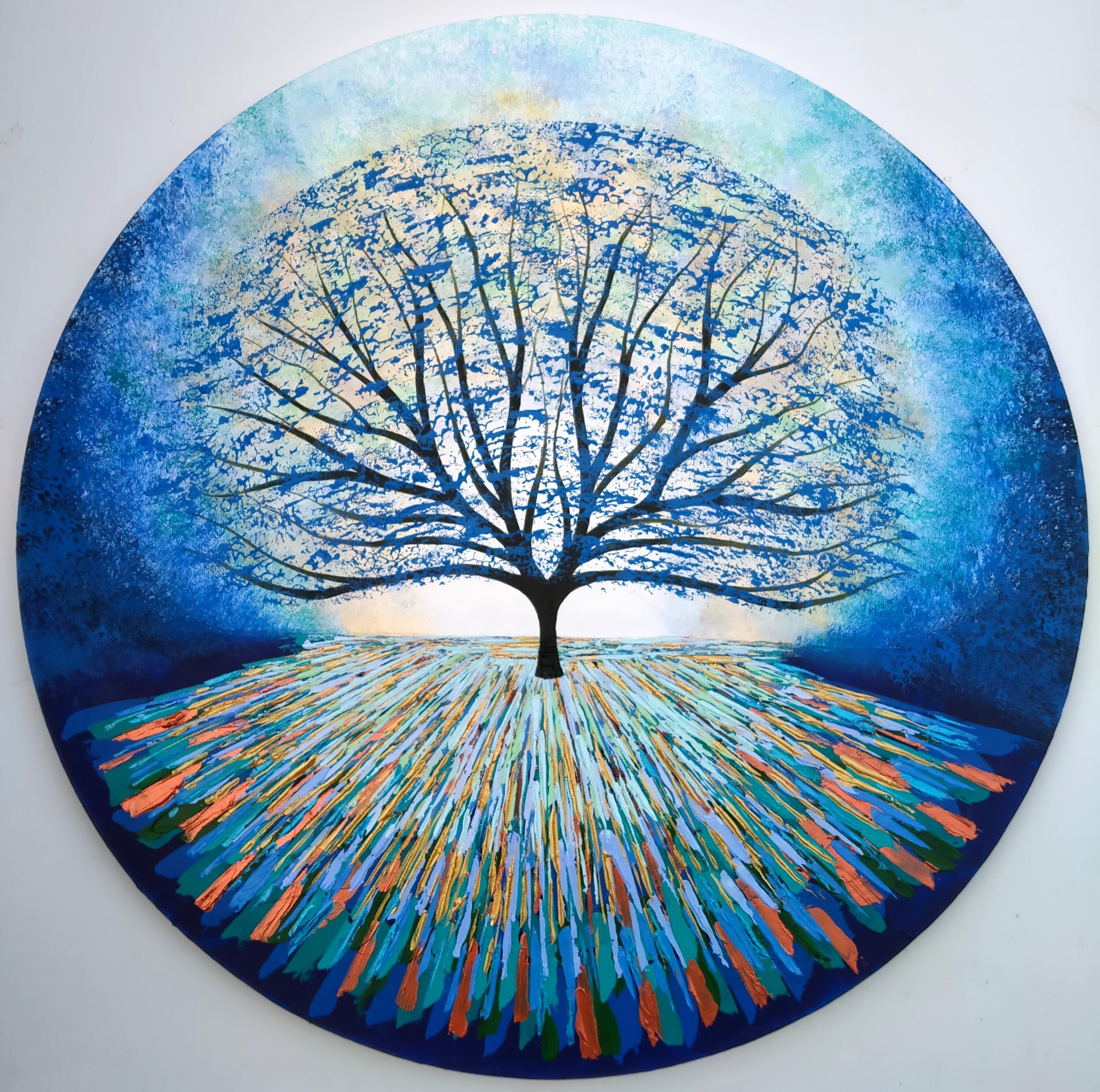 Tree Singing to the Sky, Painting, Acrylic on Canvas