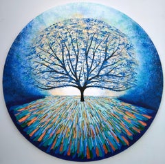 Tree Singing to the Sky, Painting, Acrylic on Canvas