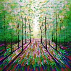 Wood Wood oro e magenta, Pittura, Acrilico su tela