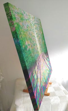 Wood Wood oro e magenta, Pittura, Acrilico su tela