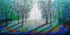 Vivere alla luce della foresta, Pittura, Acrilico su tela