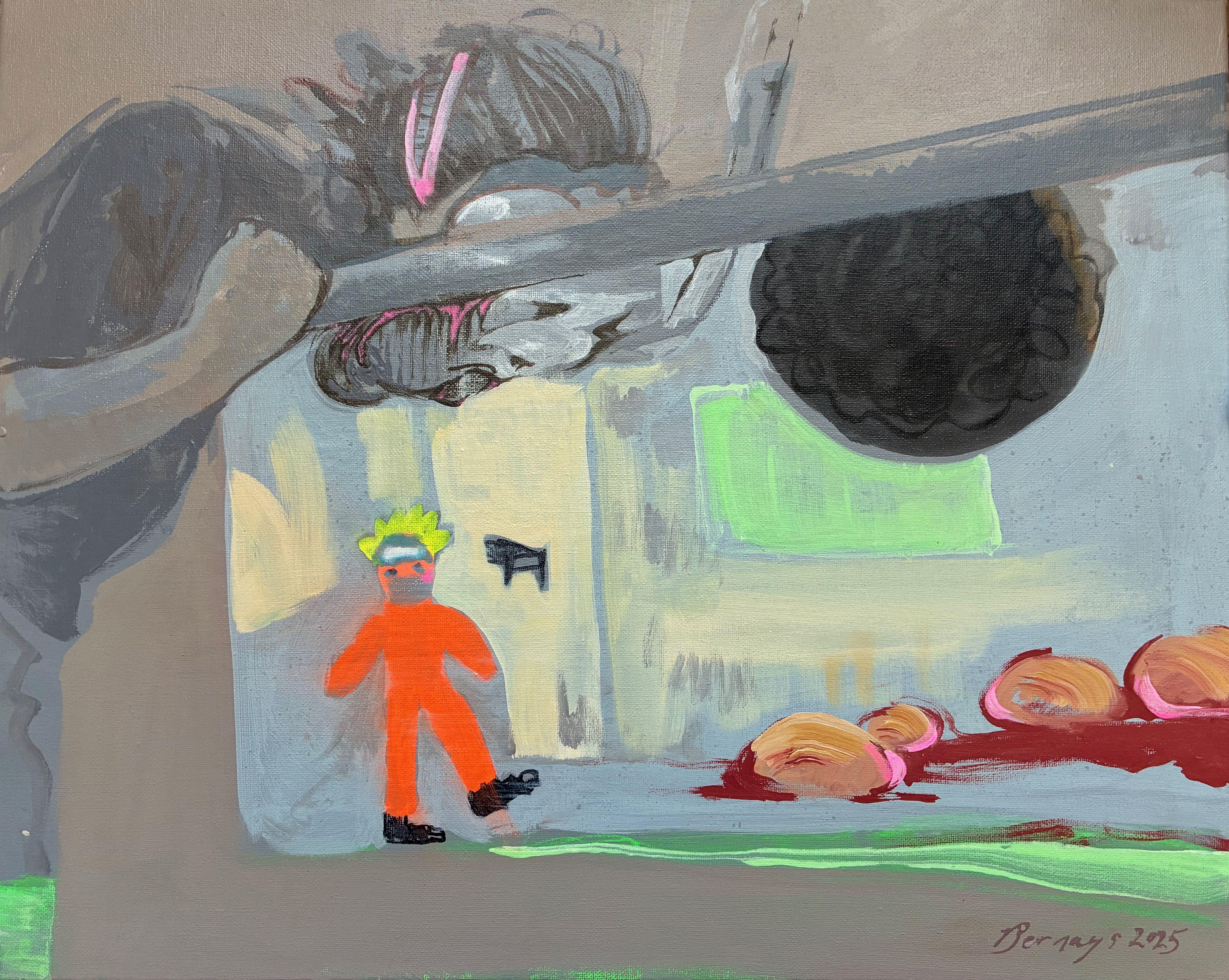 The Man in the Moon, Painting, Acrylic on Canvas - Art by Amy Bernays