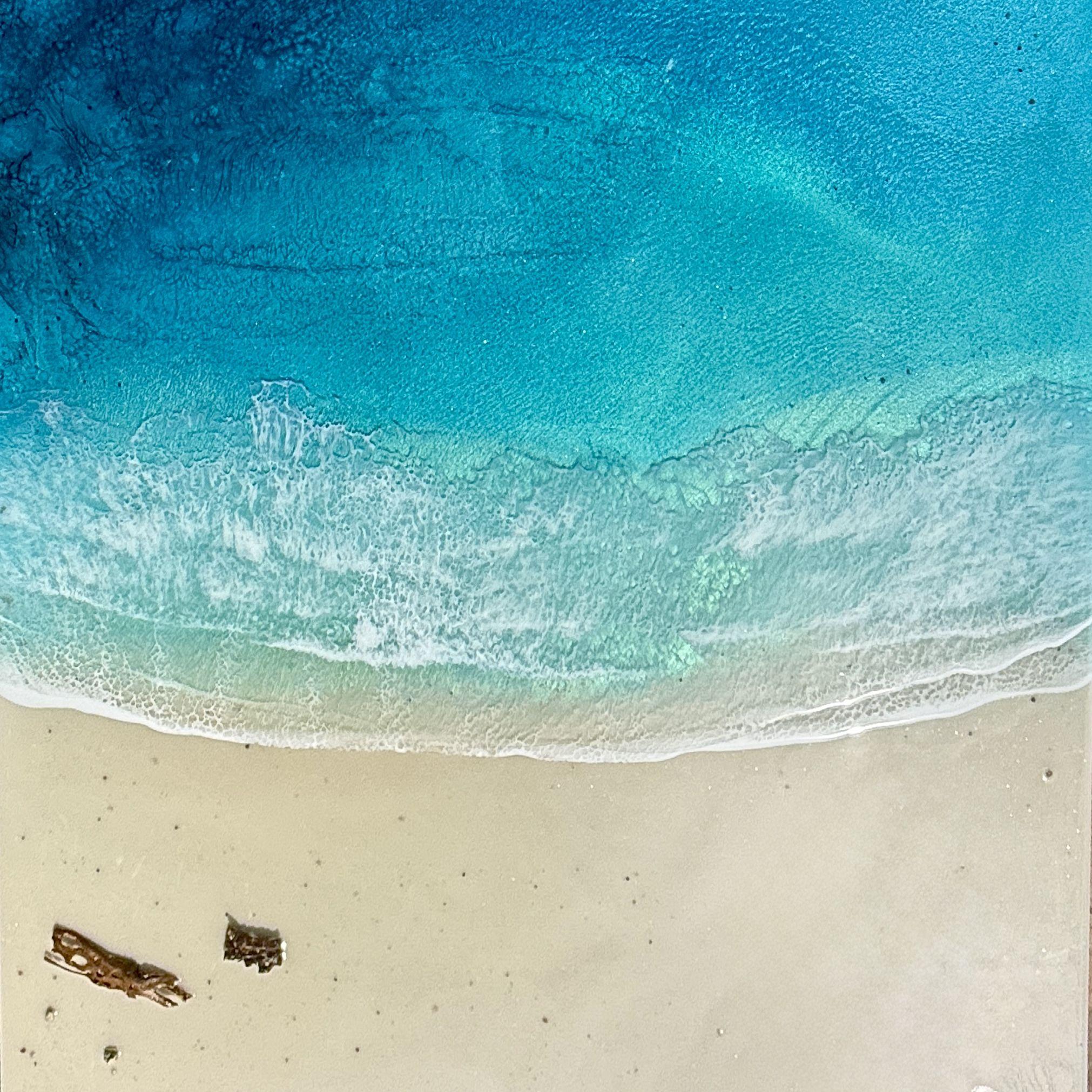 The Quiet Beach, Gemälde, Acryl auf Holzplatte
