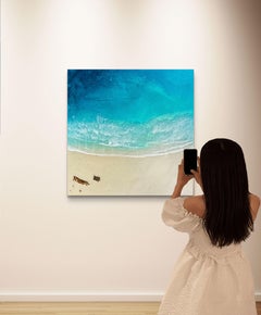 La playa tranquila, Pintura, Acrílico sobre panel de madera