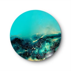 Golden Halo, Blue Depth #3, Painting, Acrylic on Other