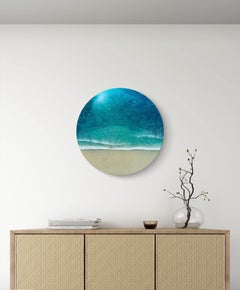 Round Ocean #105, Pittura, Acrilico su pannello di Wood
