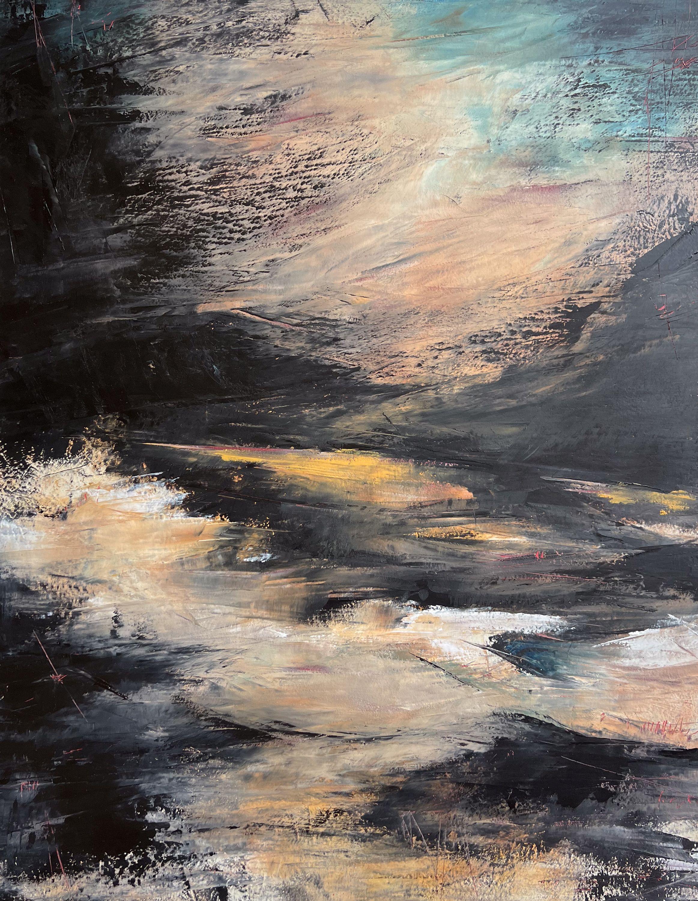 Eclipse III, Painting, Oil on Paper - Art by Ana Monnaco