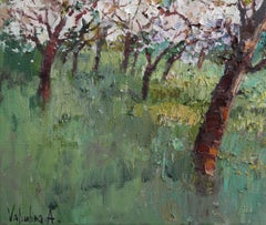 Spring landscape, Prague, Painting, Oil on Canvas