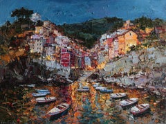 Glow of Riomaggiore, Painting, Oil on Canvas
