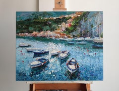 Boats in the Bay, Painting, Oil on Canvas