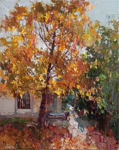 Autumn tree painting, Painting, Oil on Canvas
