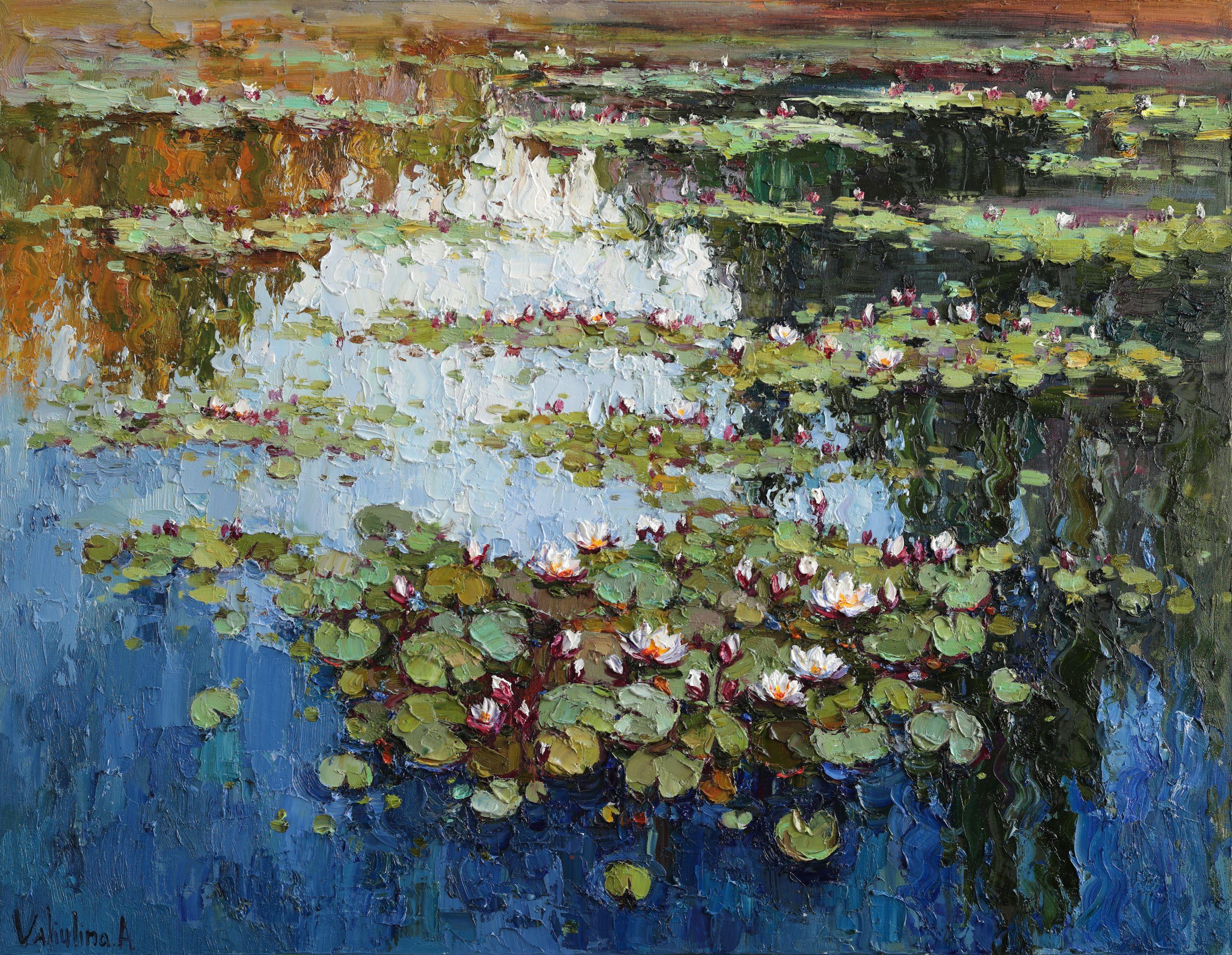 White Water Lilies, Painting, Oil on Canvas