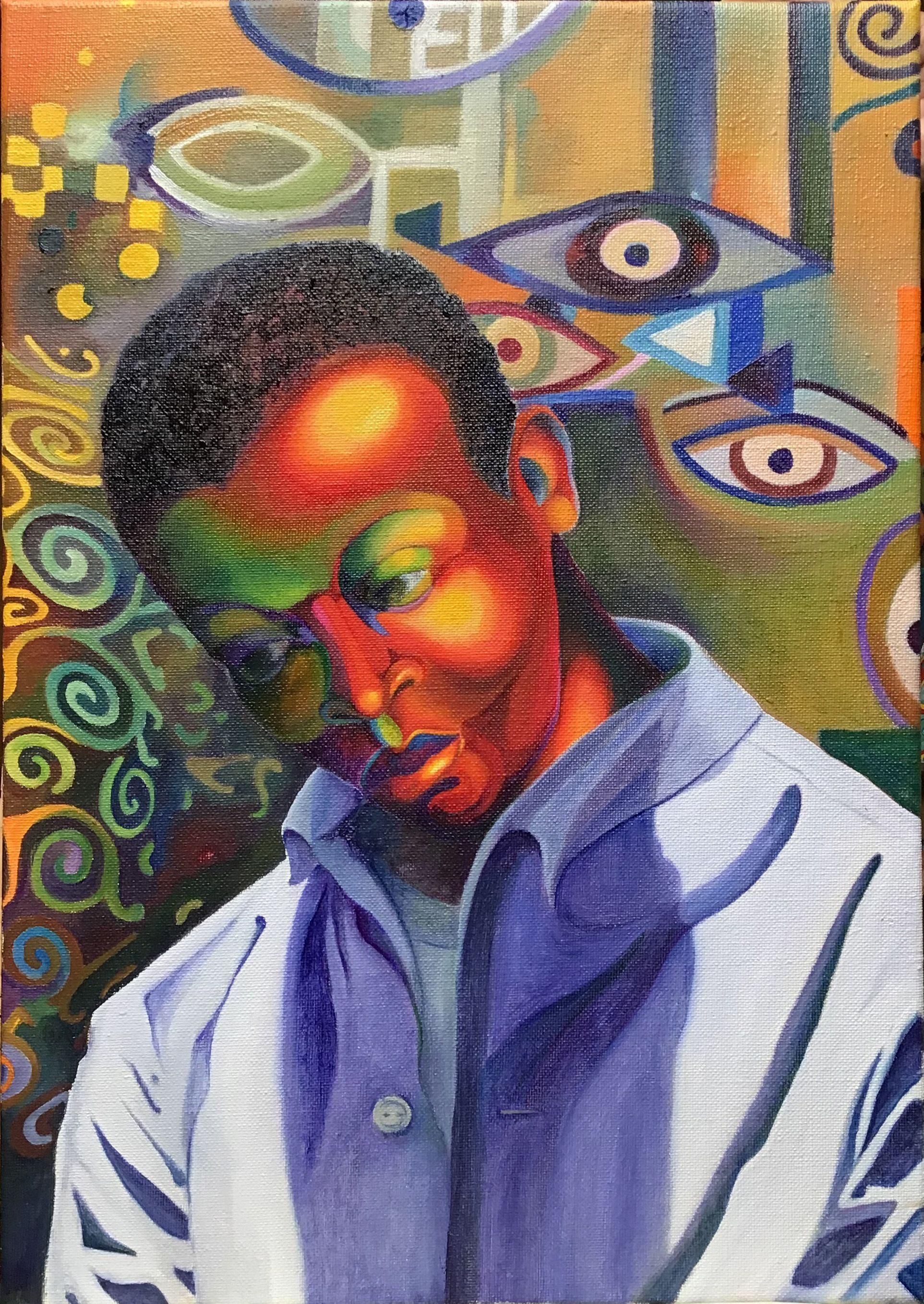 Secret Sorrows, Painting, Oil on Canvas - Art by andra Daans