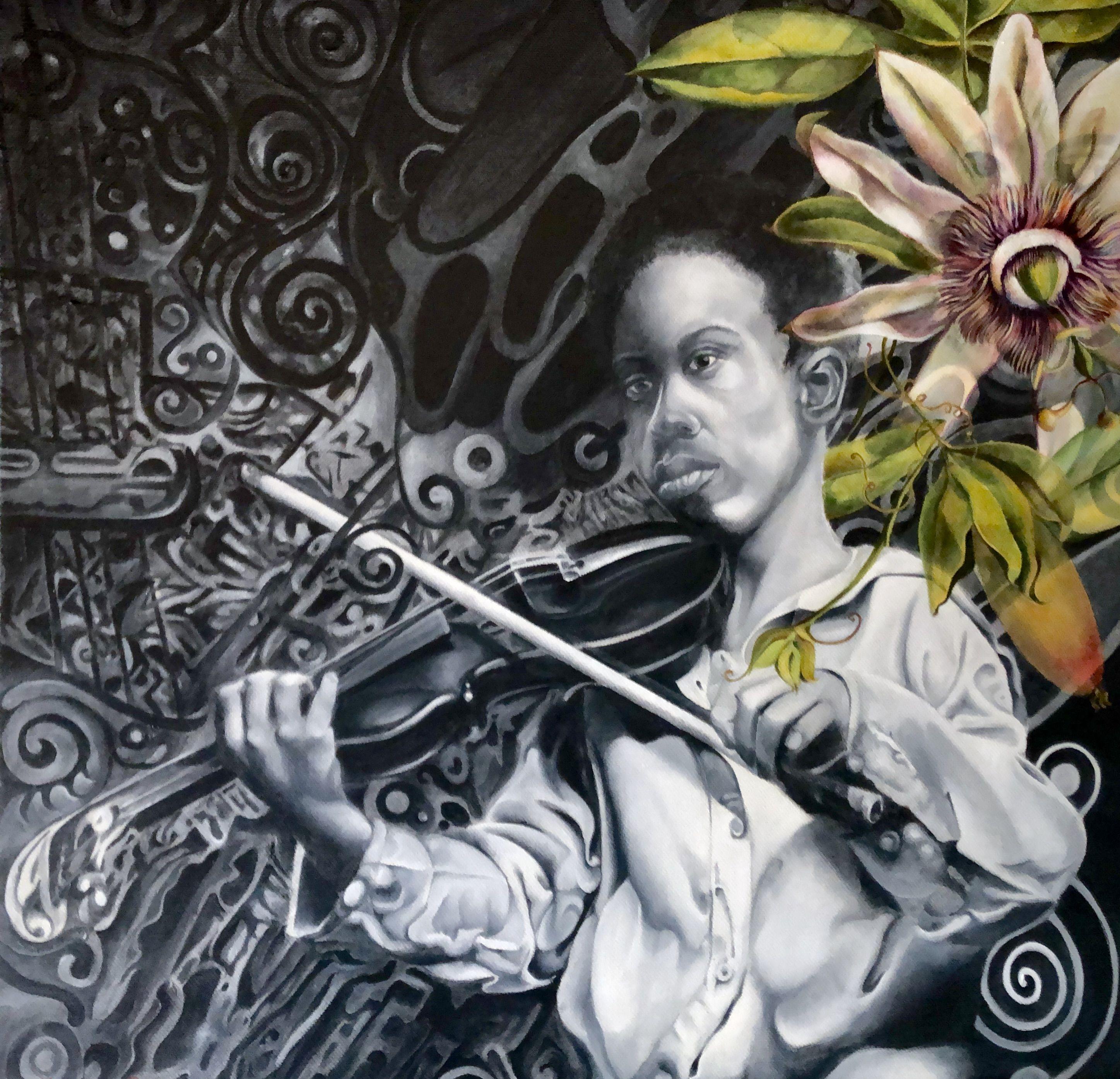 Whispers of a Hidden Symphony, Painting, Oil on Canvas - Art by andra Daans