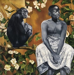 A Heart's Last Beat. ( At the human zoo), Painting, Oil on Canvas