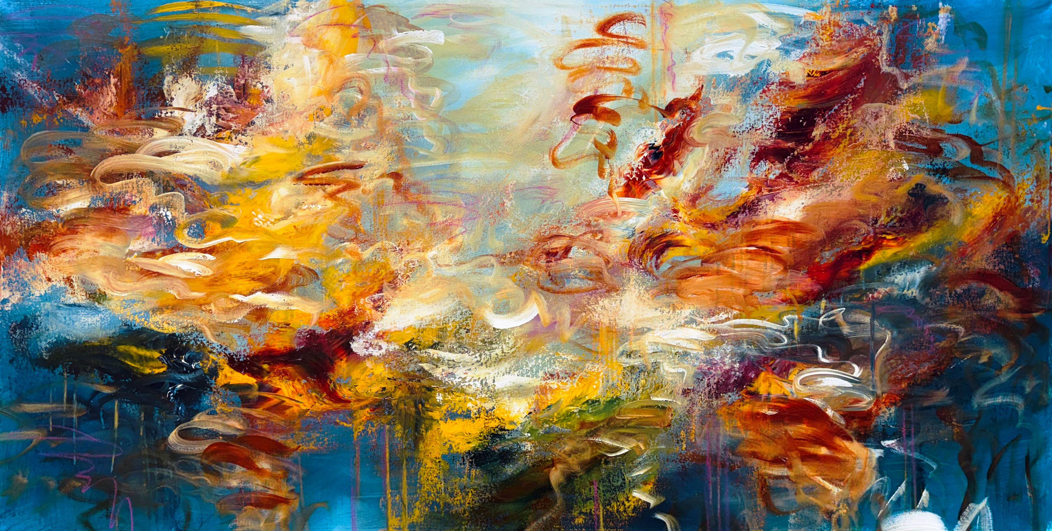 Tides of Ember, Painting, Acrylic on Canvas