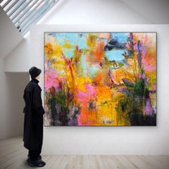 Cattails at Dusk, Painting, Acrylic on Canvas