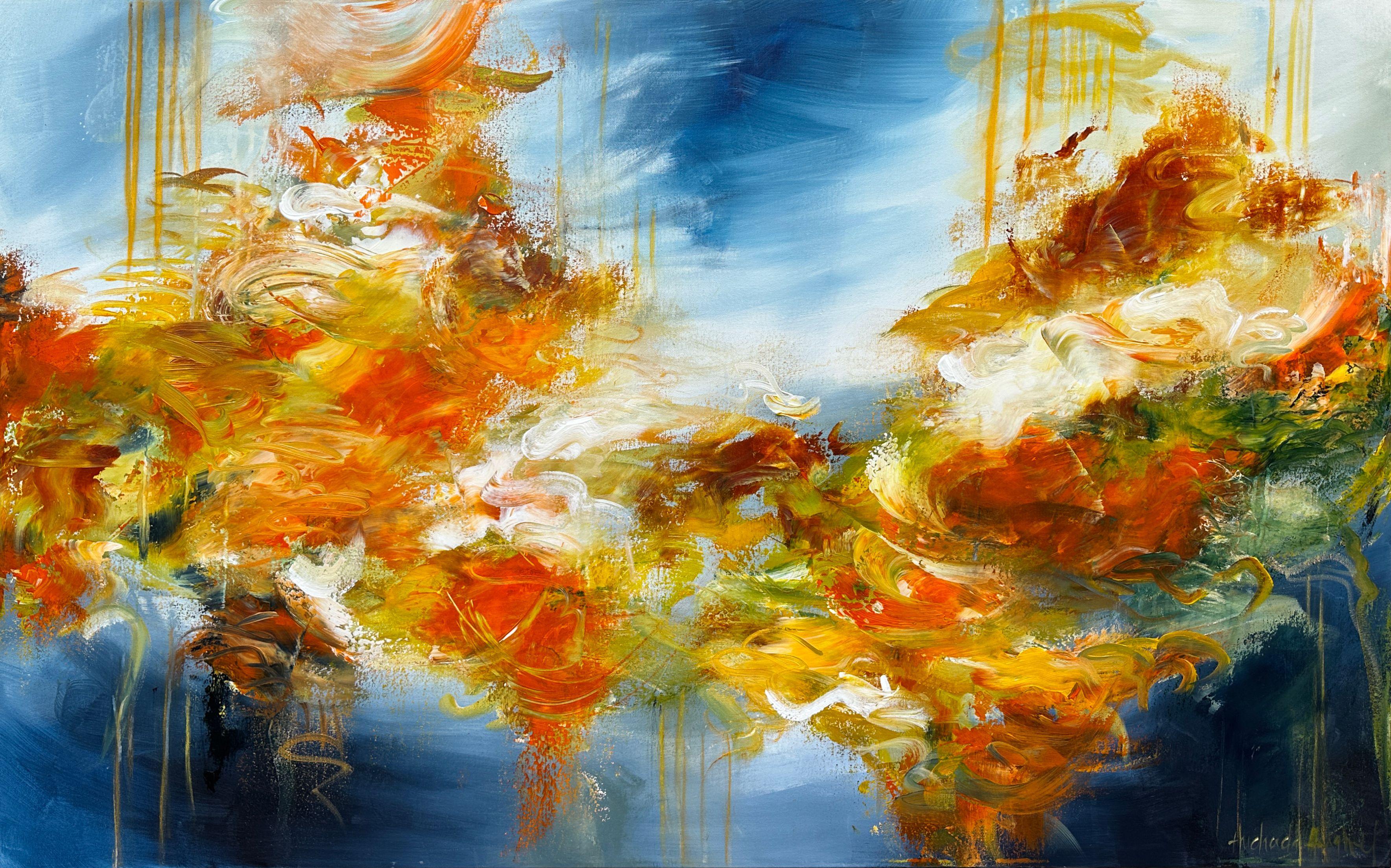 Echoes of Fall, Painting, Acrylic on Canvas - Art by Andrada Anghel