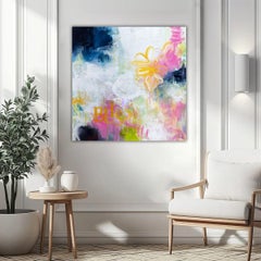 Sinfonía rosa de primavera, Pintura, Acrílico sobre lienzo