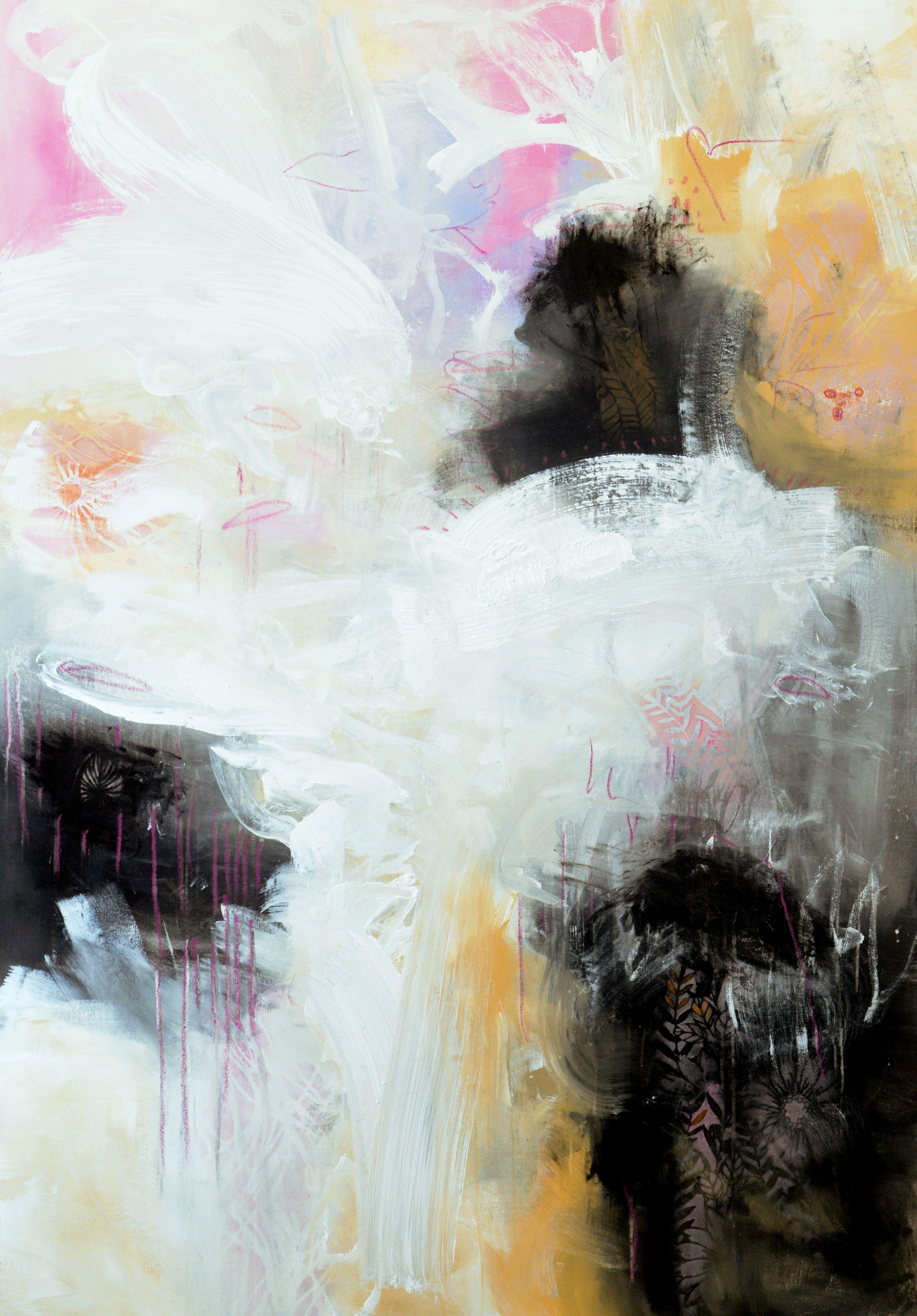 Pink Study in Contrasts, Painting, Acrylic on Canvas