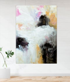 Rosa Studie in Kontrasten, Gemälde, Acryl auf Leinwand