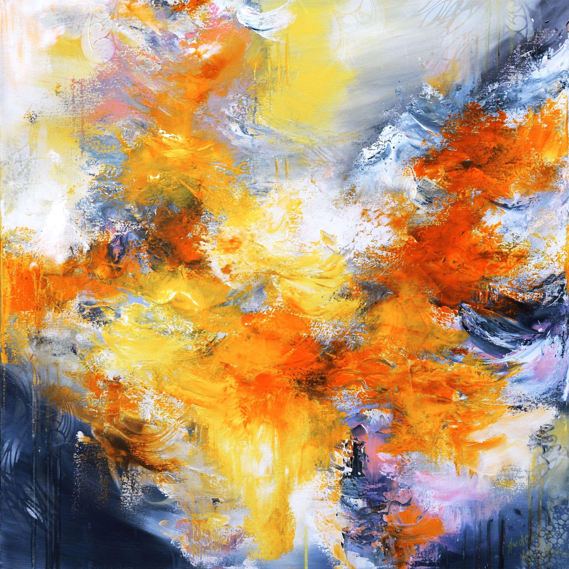 Abstract Serenade of Shadows, Painting, Acrylic on Canvas - Art by Andrada Anghel