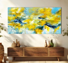 The golden volcano, Painting, Acrylic on Canvas