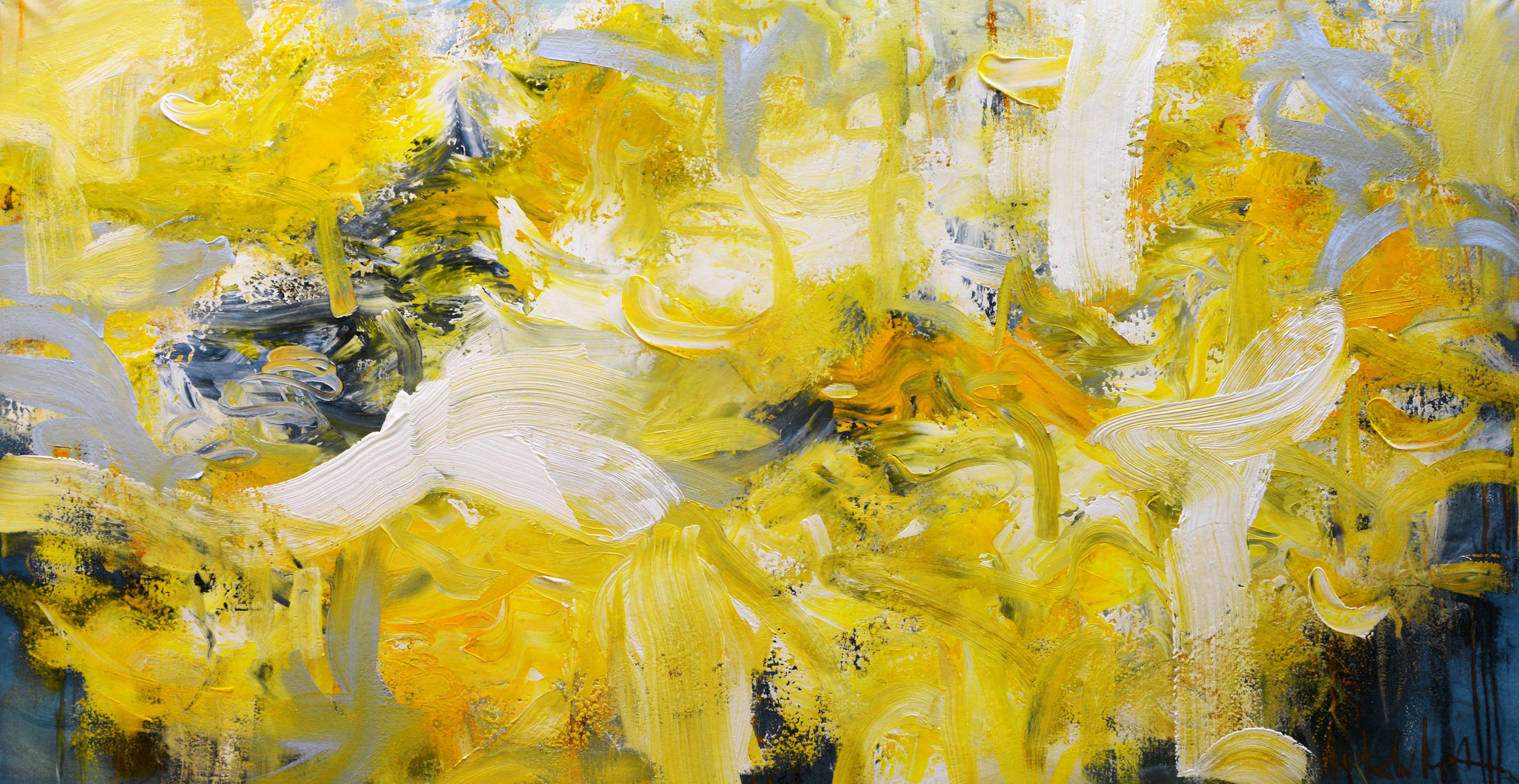 Sonnenbeschienene Traumlandschaft, Malerei, Acryl auf Leinwand