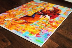 Zeigen. Pferdeserie, Gemälde, Öl auf Leinwand