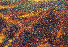 Camino de luz. Paisaje puntillista, Pintura, Óleo sobre lienzo