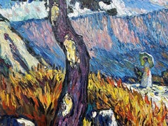 "walk" Mountain landscape., Painting, Oil on Canvas