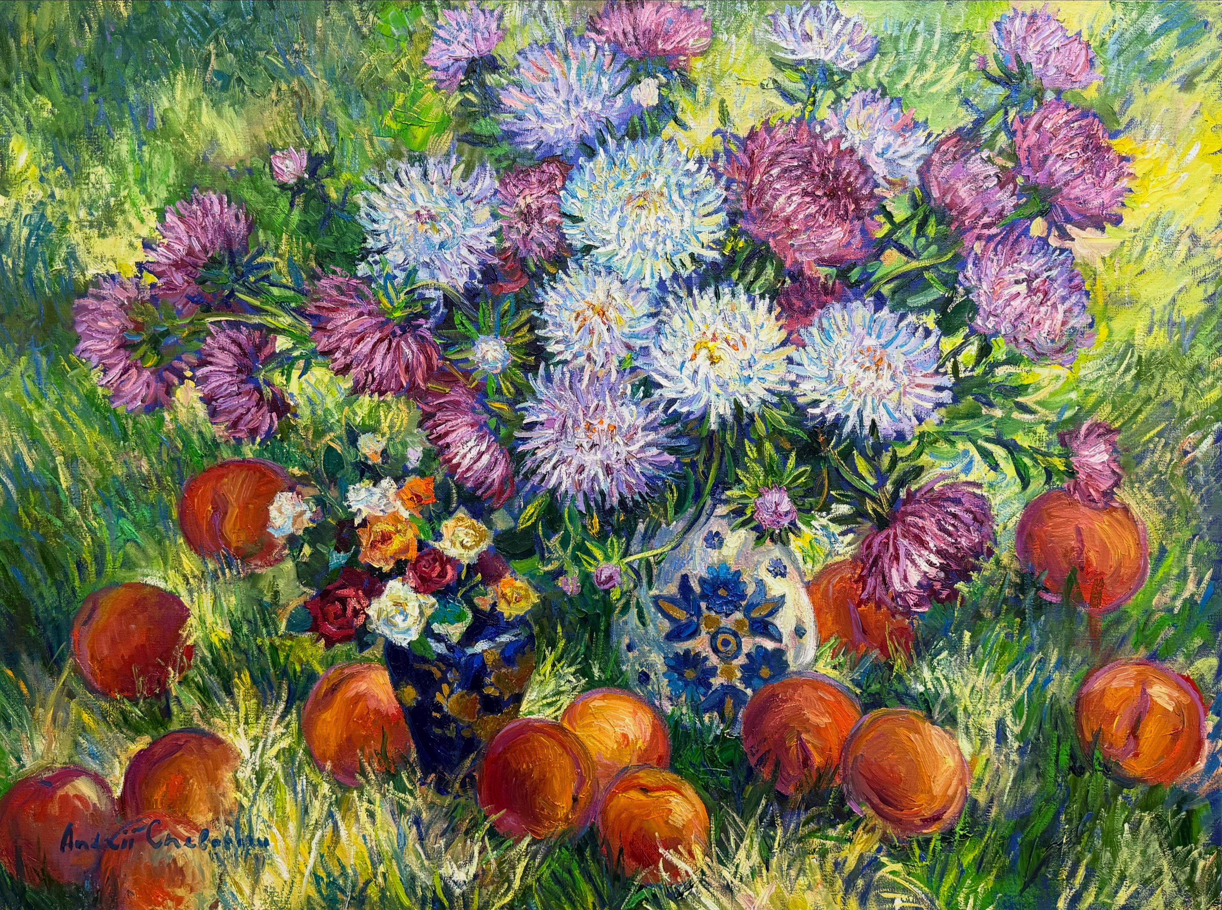Der Duft des Gartens, Gemälde, Öl auf Leinwand – Art von Andrii  Chebotaru
