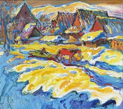 Winter Zakarpattia, Painting, Oil on Canvas