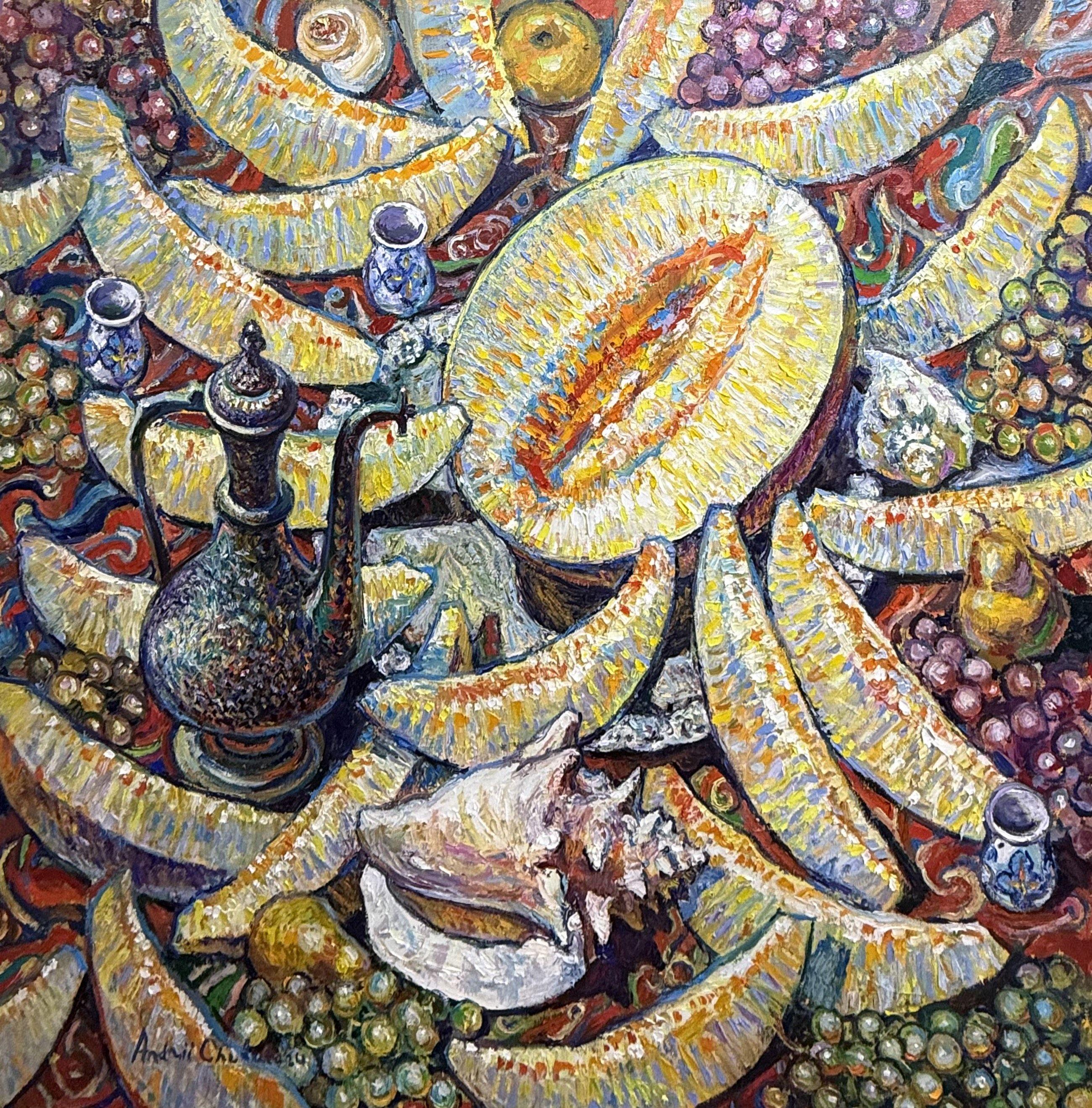 Golden palette of summer, Painting, Oil on Canvas - Art by Andrii  Chebotaru