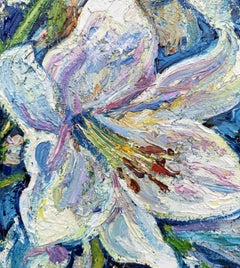Lilies in the wind, Painting, Oil on Canvas