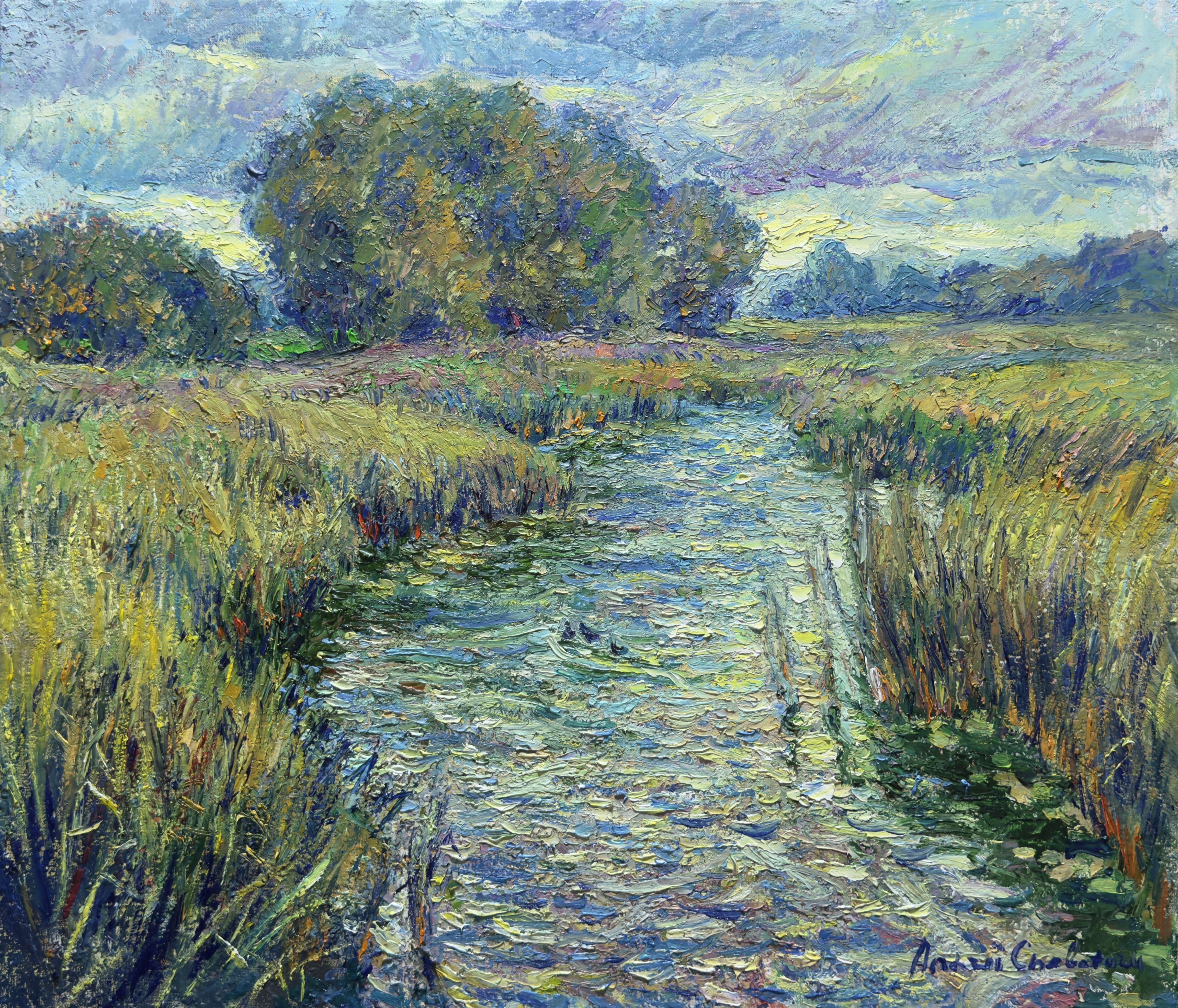 Silent song of the river, Painting, Oil on Canvas