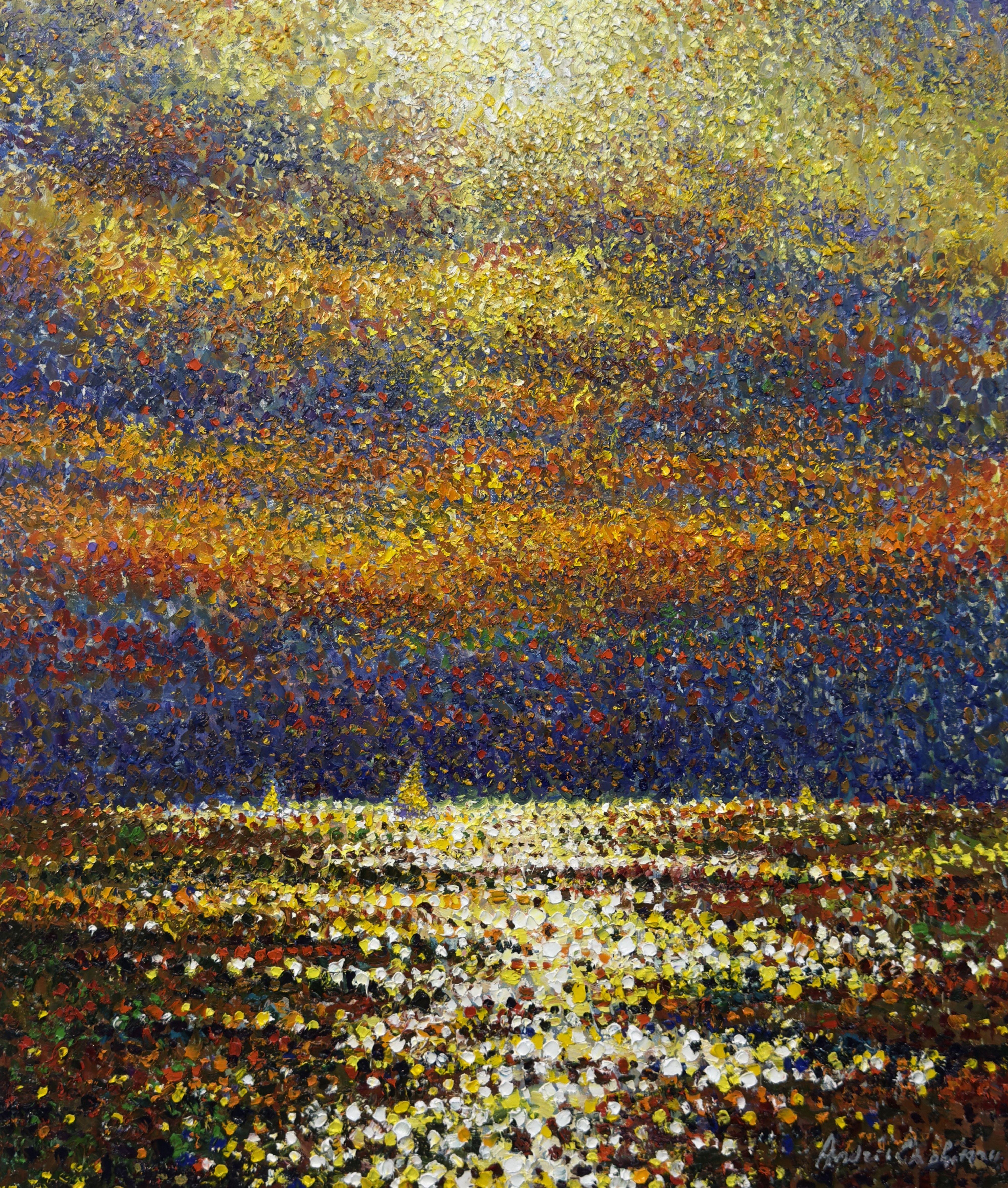 Mediterranes Glühen, Gemälde, Öl auf Leinwand – Art von Andrii  Chebotaru