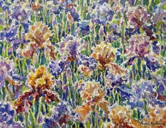 Dance of irises, Painting, Oil on Canvas