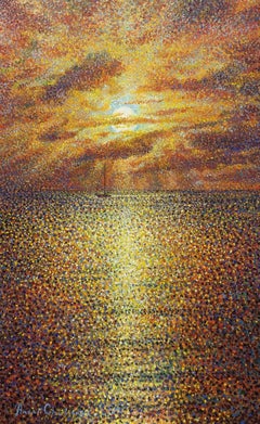 Nell'abbraccio del tramonto, Pittura, Olio su tela
