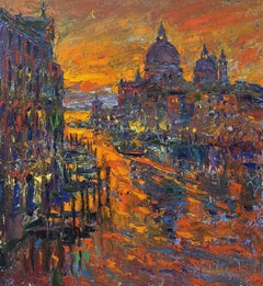 Goldene Wasser von Venedig, Gemälde, Öl auf Leinwand