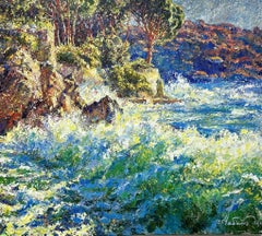 Strahlen der azurblauen Welle, Gemälde, Öl auf Leinwand