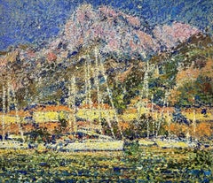 Golden harbor, Painting, Oil on Canvas