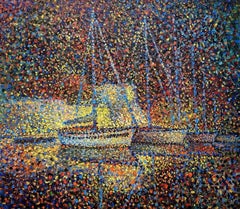 Nighttime Kotor, Painting, Oil on Canvas