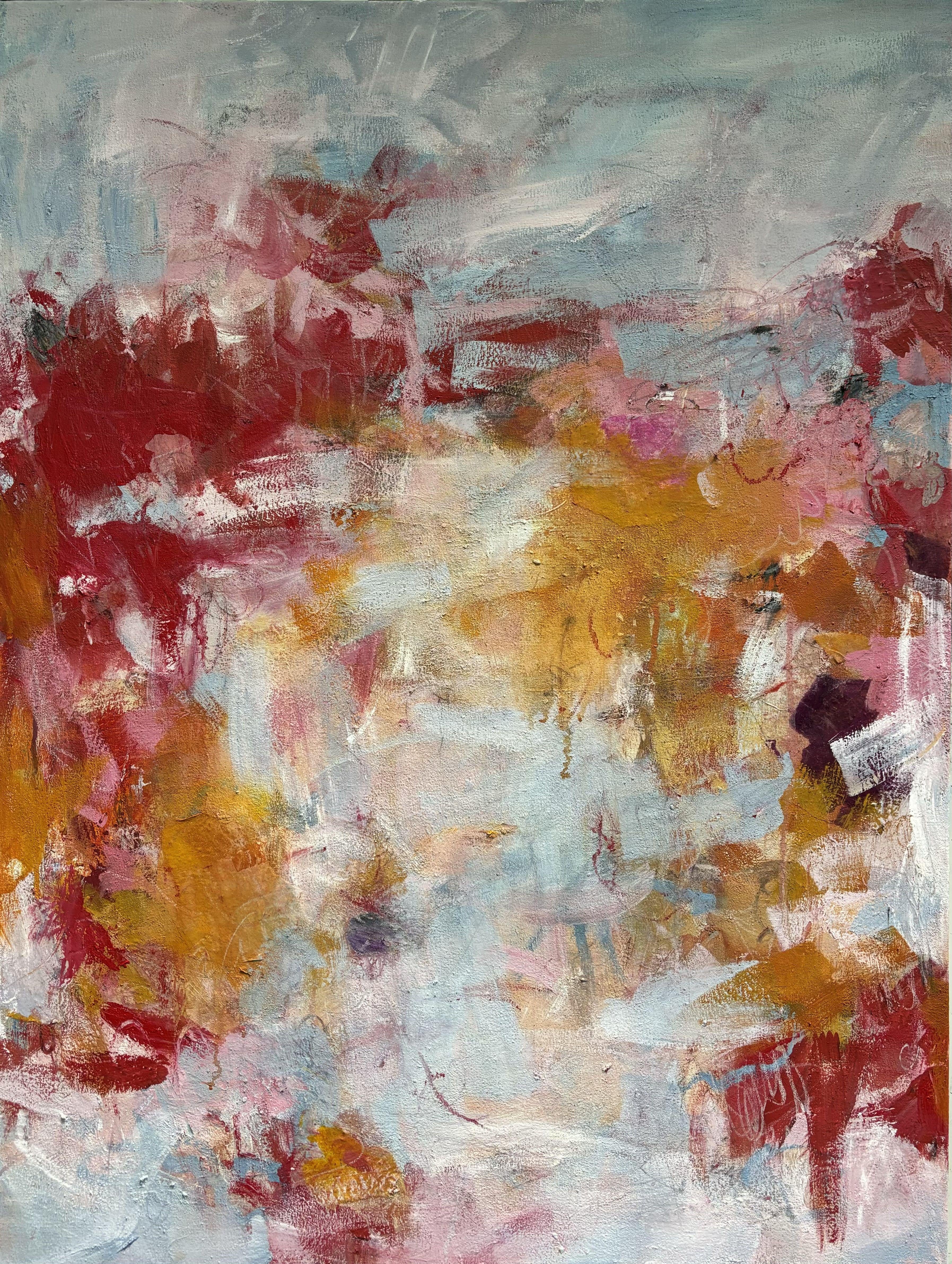 Dans la cour de récréation, peinture, acrylique sur toile - Art de Angela Dierks