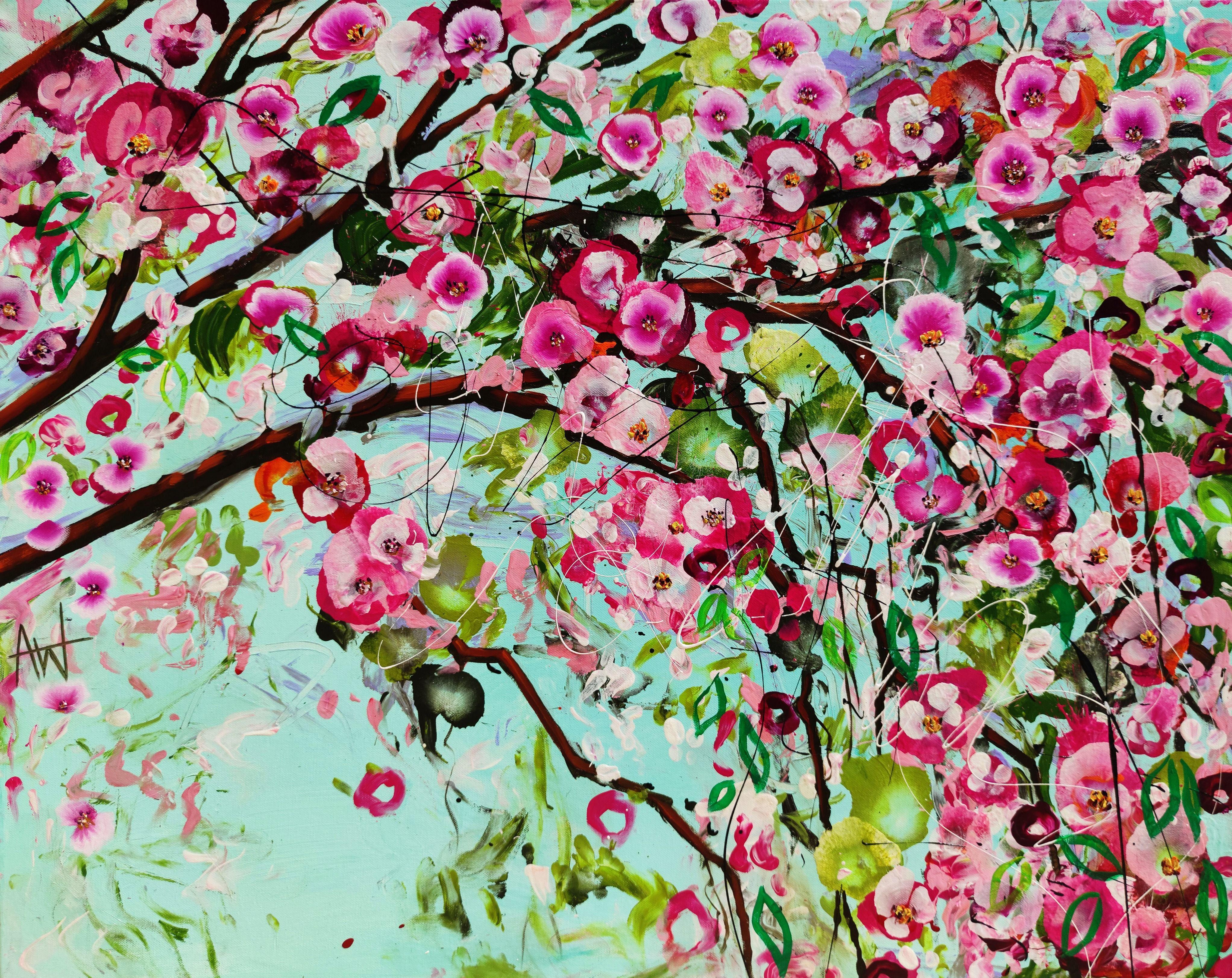 Wild Orchard at Pemberley, Painting, Oil on Canvas - Art by Angie Wright