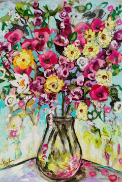 Sommerblumen, Gemälde, Öl auf Leinwand