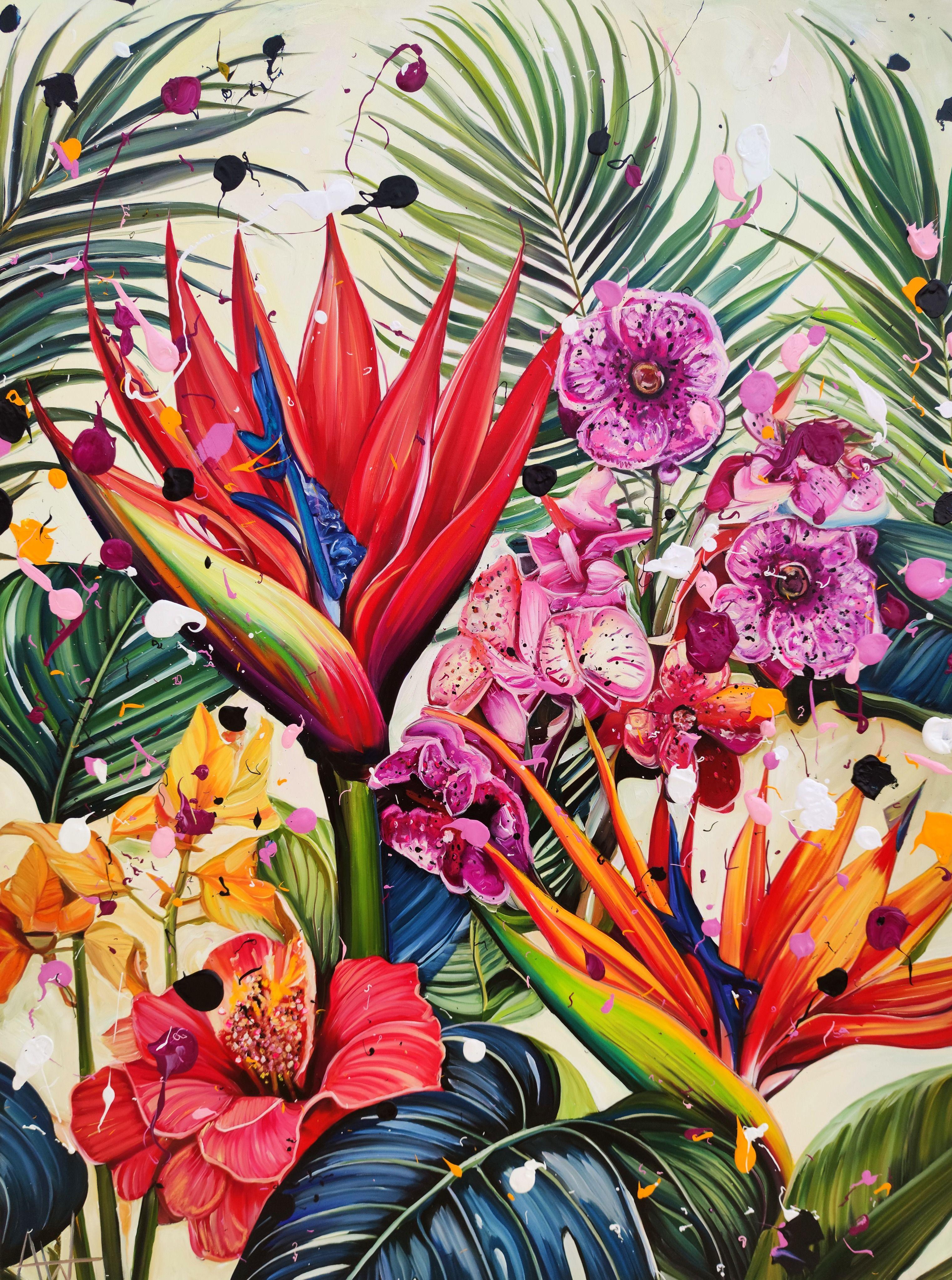 Orchid Oasis, Painting, Oil on Canvas - Art by Angie Wright