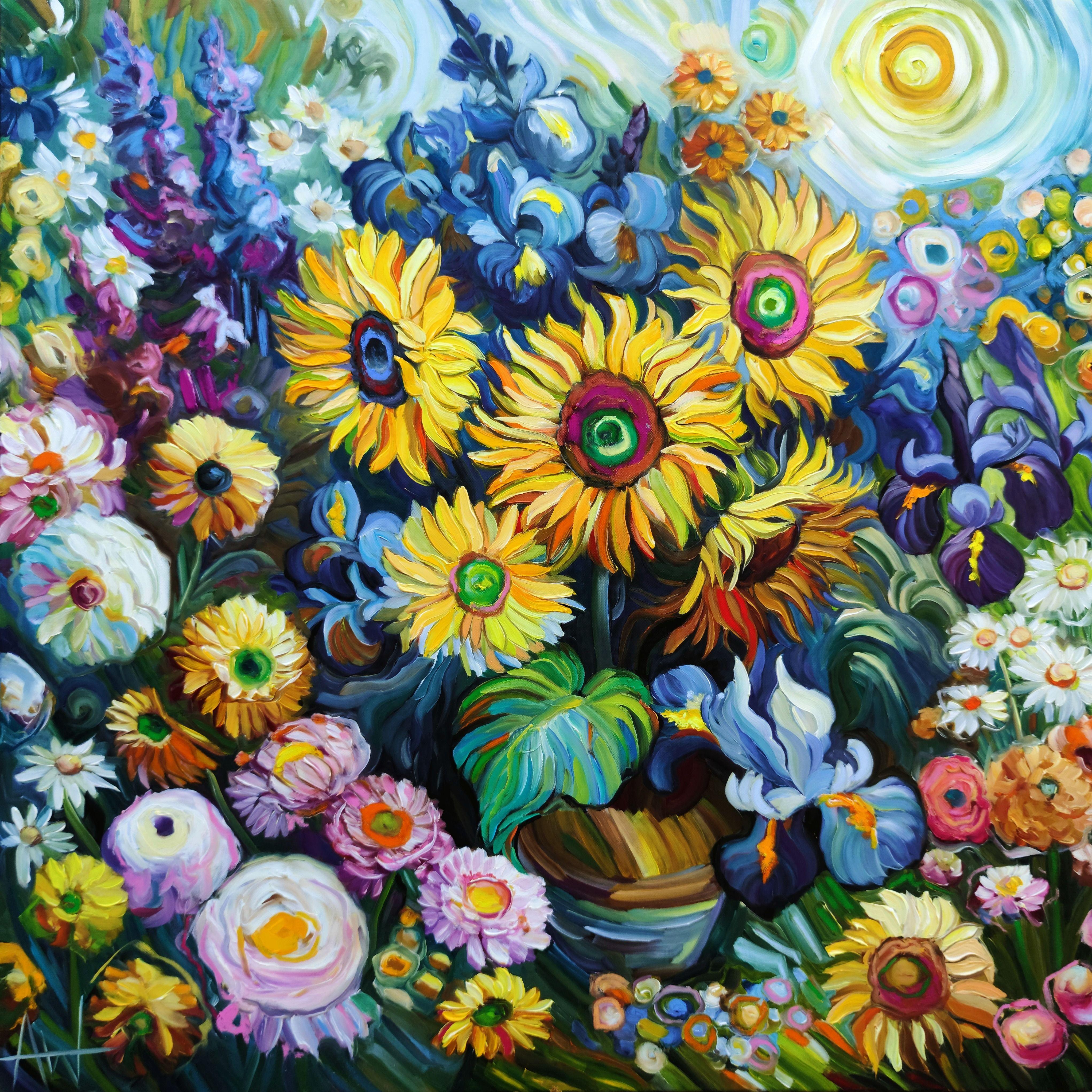 A Chorus of Sunbeams, Painting, Oil on Canvas - Art by Angie Wright