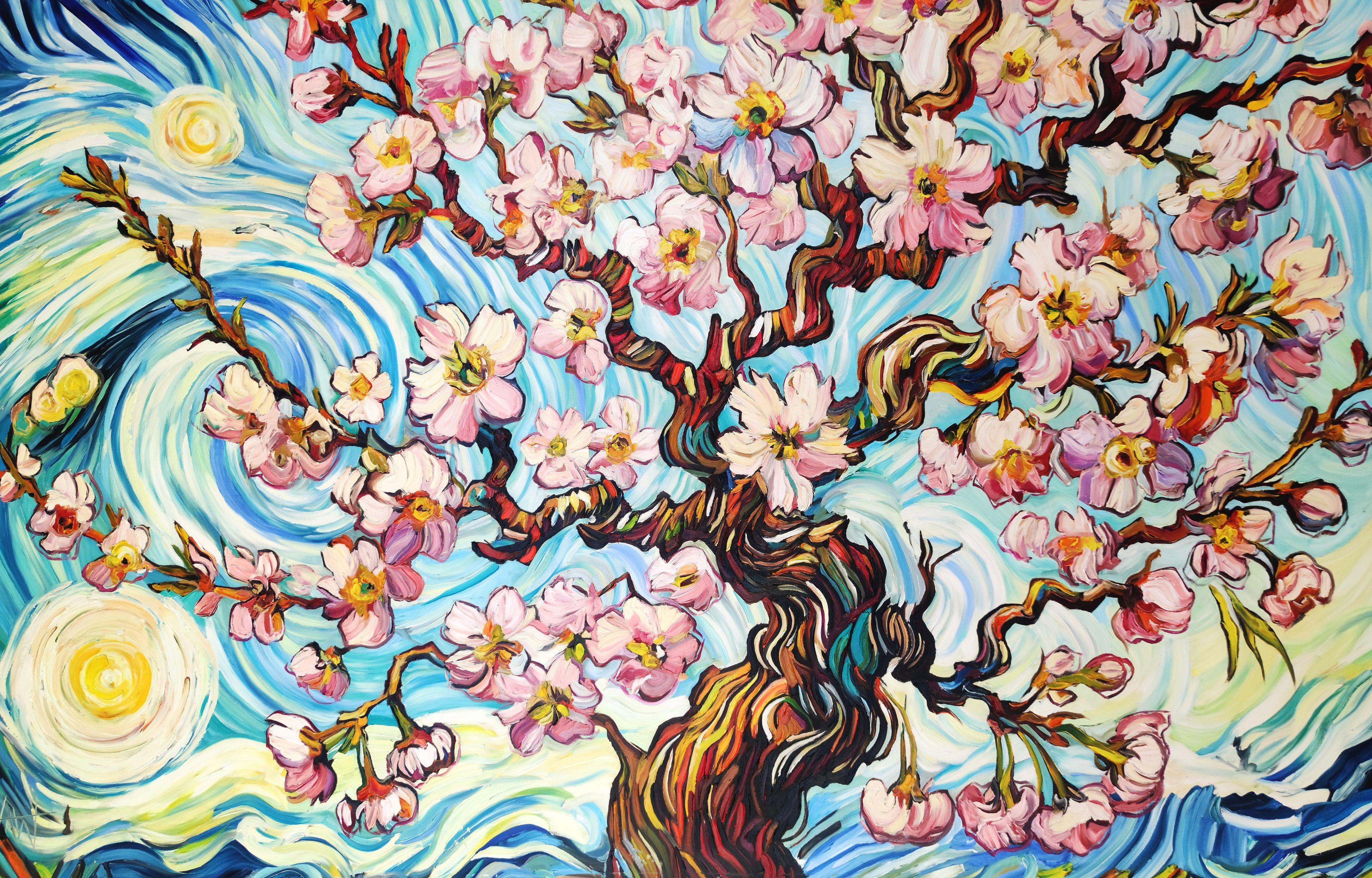 Cherry Blossom Waltz, Painting, Oil on Canvas