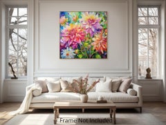 Kaleidoskop-Blüten, Gemälde, Öl auf Leinwand